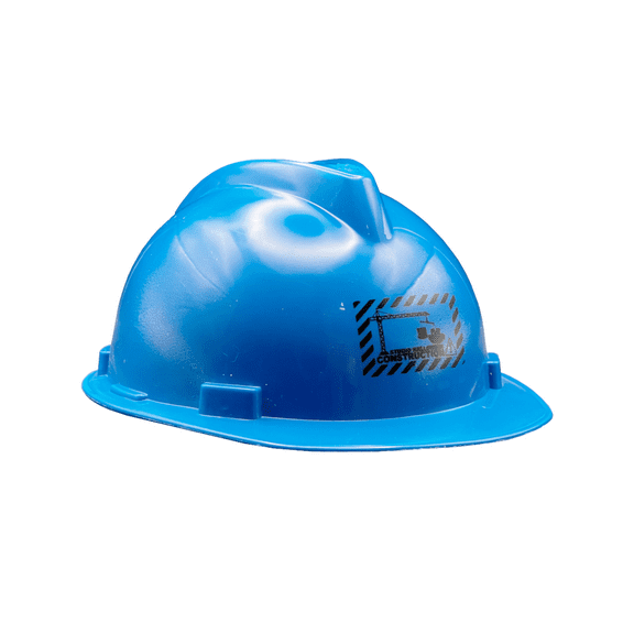 Blue V-Shape Construction Helmet With Adjustable Headband Costume Accessory
