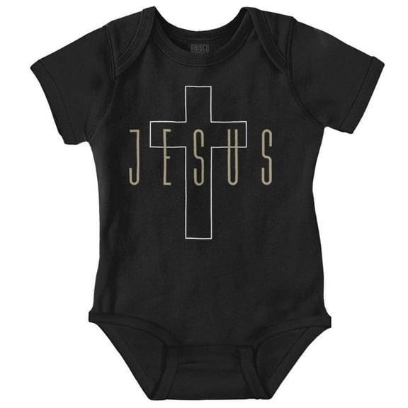 Religious Christian Faith Jesus Cross Romper Boys or Girls Infant Baby Brisco Brands NB
