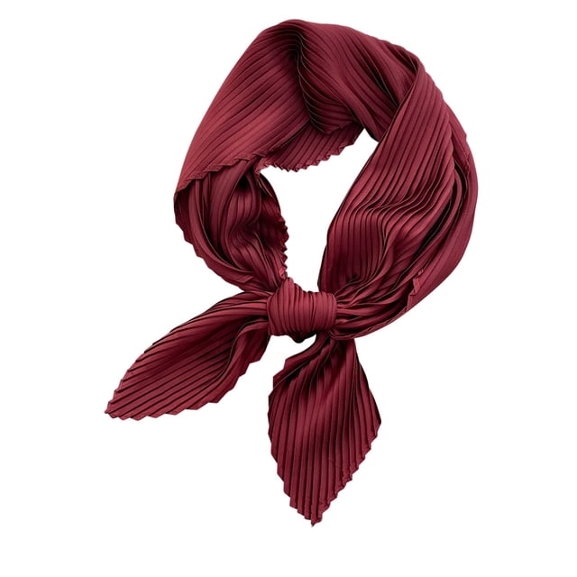 Bufandas plisadas de color sólido, bufanda pequeña para mujer, bufanda de seda lisa y ligera, bufanda de primavera, bufanda decorativa, bufanda para el cuello para mujer