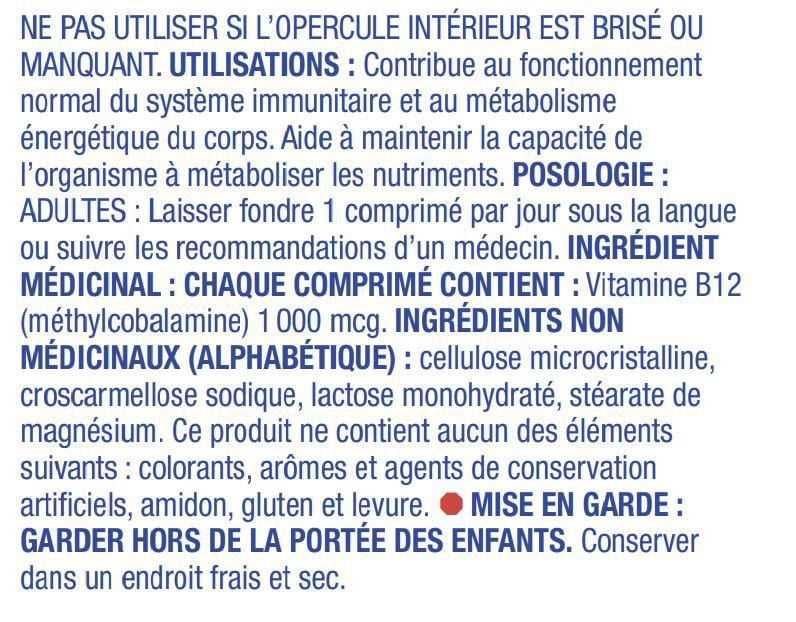 Equate B12 1000mcg Fast Dissolving