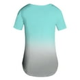 thumbnail image 4 of HAPIMO Womens Summer Tops Gradient Color Teen Grils Fashion Clothes Short Sleeve V-Neck Tee Shirt Casual Comfy Pullover Tops Shirts for Women Green S, 4 of 4