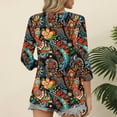 thumbnail image 6 of Jsaierl 3/4 Sleeve Tops for Women Summer Crew Neck Shirts Trendy Graphic Ladies Blouses Workout Cotton Tunic Top S-3XL, 6 of 7