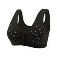 thumbnail image 2 of Gkeoshab Womens Bras Comfortable Bra For Seniors 2023 New Comfortable Front Closure Button Bra Cotton Bras For Older Women Black XXL, 2 of 8