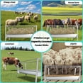 thumbnail image 4 of Heavy-Duty Pasture Feeder, 77 Gallon Livestock Goat Feeder, 23.6" Wide Pan, Galvanized Steel Frame, Goat Hay Feeder for Cattle, Calves, Deer, Cow, Grazing Fields, 4 of 8