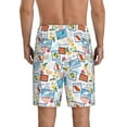 thumbnail image 2 of Balery Summer Stamp Men's Cotton Knit Pajama Shorts Waistband & Pockets,Short Pajama Pants-X-Large, 2 of 8