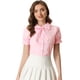 thumbnail image 1 of INSPIRE CHIC Blusa de algodón con manga farol y cuello Peter Pan para mujer Rosa XL, 1 of 5