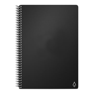 Rocketbook Note Smart Reusable Spiral Notebook, Dot-Grid and Lined, 36 Pages, 5" x 7", Black