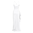 thumbnail image 5 of Dvprdro Spaghetti Strap Satin Side Slit Fitted Pencil Maxi Dress for Women Adjustable Straps Solid Summer Night Out, 5 of 6