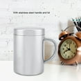 thumbnail image 3 of Tasse, Delaman Durable En Acier Inoxydable Double Paroi Isolé Tasse Tasse Tasses avec Poignée Couvercle 1 PC(L), 3 of 10