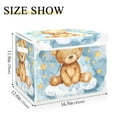 thumbnail image 4 of Teddy Bear Clouds Storage Basket Foldable Laundry Basket Shelf Kids Toy Storage Container Organizer with Handles, 4 of 7