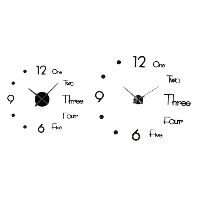 2Pcs Creativo DIY 3D Metal Mano Relojes De Pared Relojes Decoraciones Para