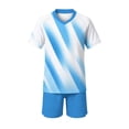 thumbnail image 2 of ITSAME Boys Girls Football Training Outfits Breathable V-Neck Top and Shorts 2-Piece Kids Soccer Uniform Set White Size 8, 2 of 9