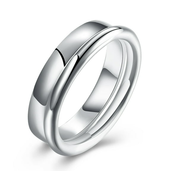 Wedding Band Set 2mm 3mm Width Women Men Sterling Silver Ginger Lyne Collection