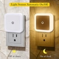 thumbnail image 3 of 6 Pcs Plug in LED Night Light with Dusk to Dawn Sensor, Automatic On/Off Warm White Square Mini Wall Nightlight, Energy Saving US Outlet Lamp for Bedroom Hallway Stairs Bathroom, 3 of 8