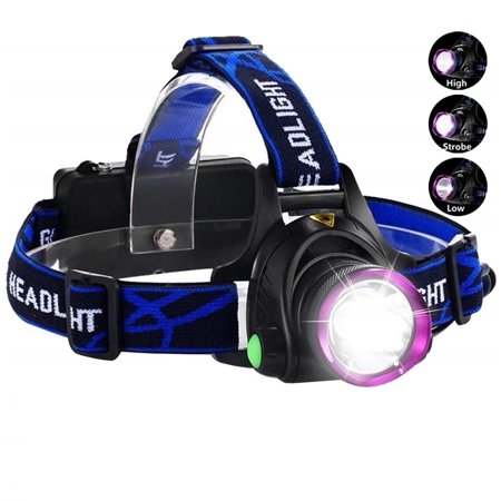 Headlamp, Super Bright LED Headlamps 18650 USB Rechargeable IPX4 Waterproof Flashlight with Zoomable