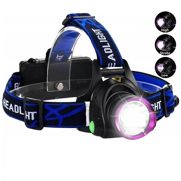 Headlamp, Super Bright LED Headlamps 18650 USB Rechargeable IPX4