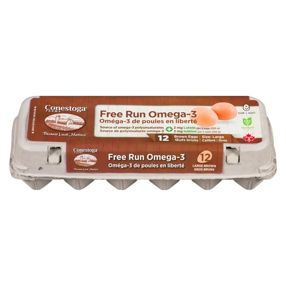 Conestoga Farms Free Run Omega-3 Large Brown Eggs, 12 Count