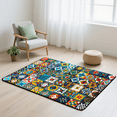 thumbnail image 6 of CURLYOOT Mexican Talavera Area Rug 3x5 Ft Rugs for Entryway Entrance Kitchen, Washable Non Slip Colorful Bohemian Indoor Floor Carpet for Bedroom Living Room, 6 of 7