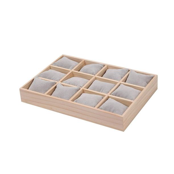 Bandeja organizadora de relojes, caja de madera para guardar relojes, soporte para mostrador, cajón de regalo Terciopelo