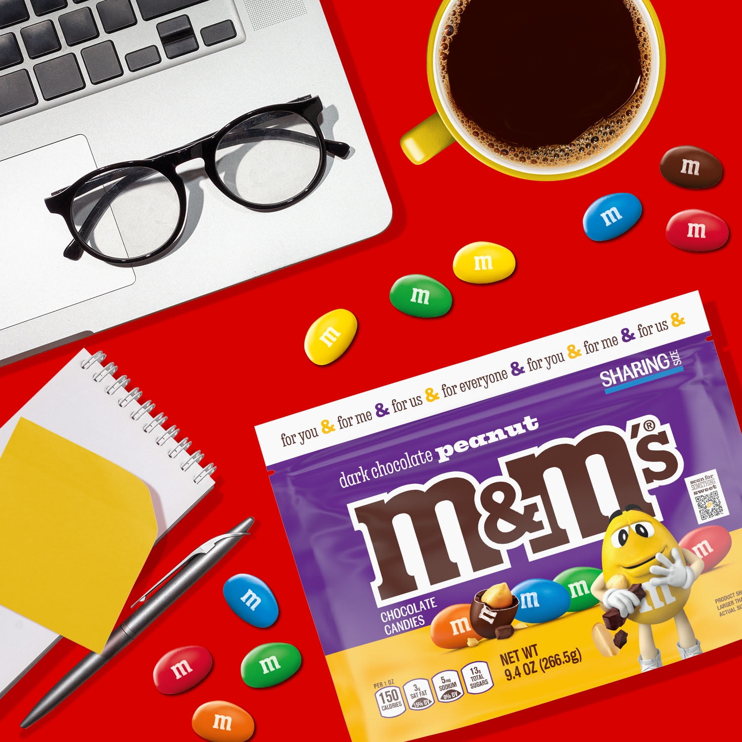 M&M's Peanut Dark Chocolate Candy, Sharing Size - 9.4 oz Bag