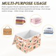 thumbnail image 6 of Yayeee Collapsible Storage Bin with Lid Fabric Closet Decorative Basket with Handles, Beige Christmas Snowman, 6 of 7