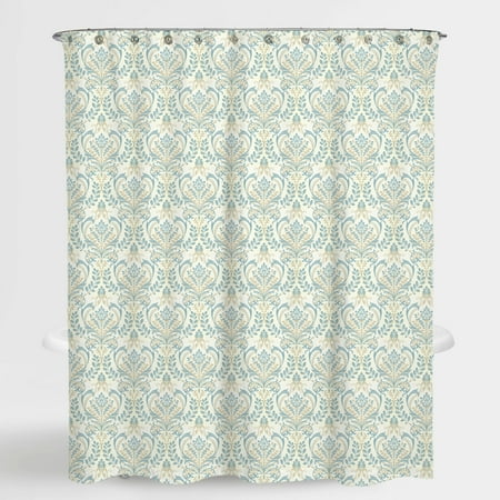 Damask Blue Vince Water Repellent Shower Curtain 72 X72 Free 12