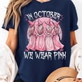thumbnail image 2 of in October We Wear Pink Witch Breast Cancer Awareness Pink Unisex T-Shirt, 2 of 5