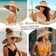 thumbnail image 4 of Sun Visor Hats for Women Wide Brim Straw Beach Hat Ponytail Open Top Packable Sun Hat Women Foldable Summer Travel Beach Hats for Women, 4 of 11