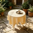 thumbnail image 3 of YiJuHui Round Linen Tablecloth for Coffee Table Decorative Washable Protection Cover, Elegant Natural Draping Home Dining Room Living Room Party Decor, 3 of 6