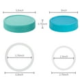 thumbnail image 3 of 18 Pack 9 Wide Mouth & 9 Regular Mouth Mason Jar Lids with Silicone Rings,Thickened Leak-proof Lids Fit Ball,Kerr and More, 18 Color Plastic Lids, 86mm &70mm Plastic Mason Jar Lids, 3 of 7