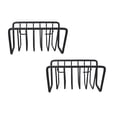 thumbnail image 1 of Oleegame 2PC Spoon And Lid Rest Kitchen Sink Storage Organizer Caddy Small Holder For Sponges Soaps Scrubbers Quick Drying Open Wire Basket With Strong Suction Cups Ronde Collection Black, 1 of 5