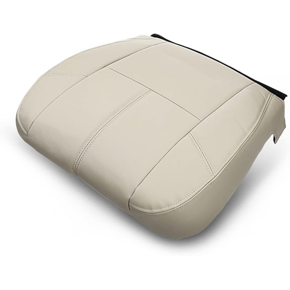 A-Premium Tan Leather Bottom Seat Cover Compatible with Chevrolet Silverado 1500 2500 HD 3500 HD Tahoe GMC Sierra Yukon Cadillac Front Left Driver Side