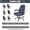 thumbnail image 6 of Xoenoiee Turtle Hibiscus Print Office Chair Cover Water Resistant Desk Computer Chair Slipcover Anti-Slip Chair Protector Removable High Back Chair Cover, L, 6 of 6