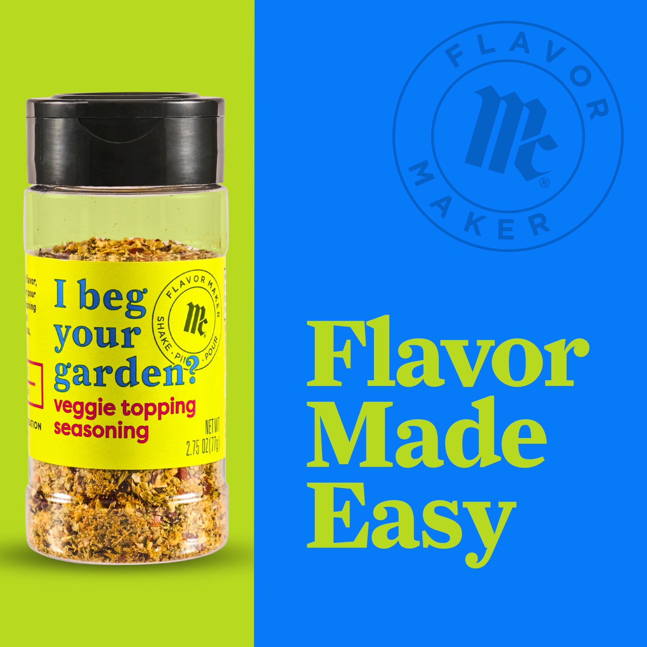 (3 pack) McCormick Flavor Maker Veggie Topping Seasoning, 2.75 oz Bottle