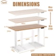 thumbnail image 3 of Electric Standing Desk, 48x 24 Inches Adjustable Height Dual Motor Telescopic Sit Stand Desk, Ergonomic Workstation Home Office Desk, White Frame/Yellow Walnut Top, 3 of 7