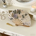 thumbnail image 4 of Luoshdecor Small Folding Fan Hand Fan Vintage Chinease Floral Bamboo Fans with Tassel for Dance, Performance, Wedding, Party,Gift, 4 of 6