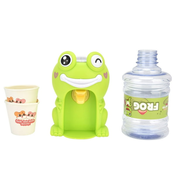 Mini dispensador de agua, lindo juguete de cocina de simulación de dibujos animados para niños, cocina casera, rana verde