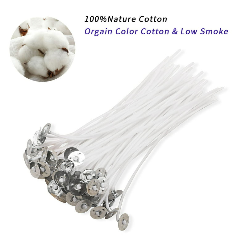 MILIVIXAY 100 Piece 8 inch Candle Wicks-Pre-Waxed-Candle Wicks for