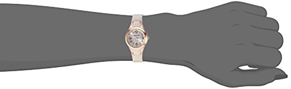 armitron sport women's 25/6418pbh easy to read rose gold-tone and blush pink resin strap watch