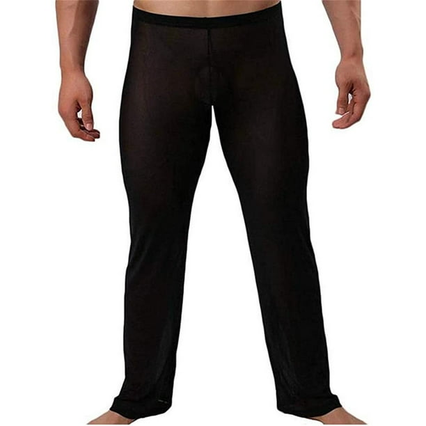 EYIIYE Mens Sheer Mesh Leggings Fitness Tight Long Pants Bottoms