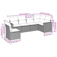 thumbnail image 2 of vidaXL 6 Piece Garden Sofa Set with Cushions Beige Poly Rattan, 2 of 5