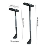 VBXOAE 3-in-1 Snow Brush and Ice Scraper for Car Windshield,Extendable Snow Removal Tool with 360° Pivoting,Long Handle for Car,SUV,and Trucks,Black