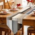 thumbnail image 2 of Abstract Brown Beige Table Runner Linen Burlap Table Runner 90 Inches Long Simple Oil Painting Art Dresser Scarves for Kitchen Island Coffee Dining Room Party Wedding Banquet Holiday Decor 13"x90", 2 of 8