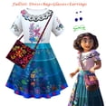 thumbnail image 1 of Encanto Mirabel Isabella Madrigal Cosplay Disfraz De Niña Vestido De Fantasía Vestidos De Halloween Princesa Gafas Pendientes, 1 of 4