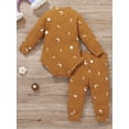 thumbnail image 3 of Qiylii Baby Boy Girls Fall Clothes Set, Moon Printed Pattern Romper and Drawstring Pants, 3 of 9