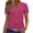 Hot Pink, variant on Dagugfen Short Sleeve Tops for Women Button down V Neck Eyelet Breathable Shirts Regular Fitted Daily Wear Casual Tops