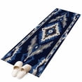 thumbnail image 2 of 2x6 Washable Runner Rug, Abstract Ethnic Style Pattern Non-Slip Hallway Runner for Entryway Kitchen Bedroom, Retro Blue White Weaving Art Indoor Carpet Runner Floor Mat, 2 of 9