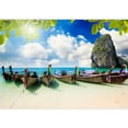 thumbnail image 2 of wall26 - Long Tail Boat on Tropical Beach with Limestone Rock, Krabi, Thailand - Removable Wall Mural | Self-Adhesive Large Wallpaper - 66x96 inches, 2 of 6