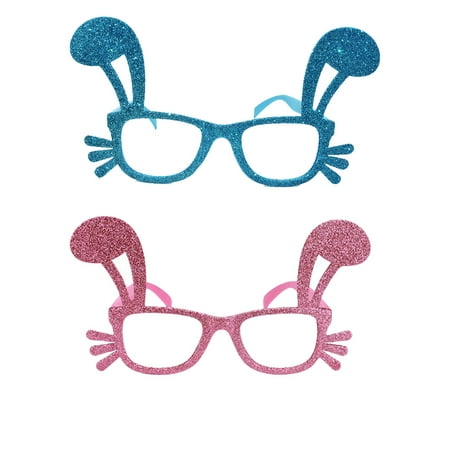 

Homemaxs 2PCS Creative Glasses Frame Funny Rabbit Ears Party Glasses Fancy Dress Up Costume Eyeglasses for Decoration Party Gifts (Random Color)