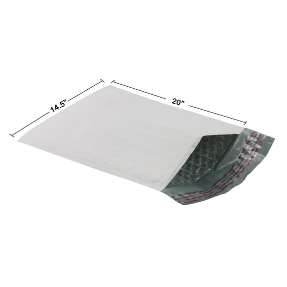 StarBoxes 100 Poly Bubble Mailer Bags per Pack 14.5 x 20" - #7 Envelopes White Self-Seal